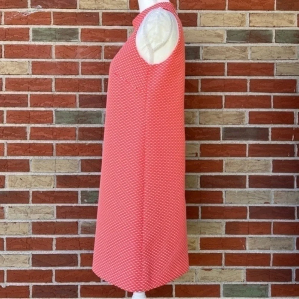 Tahari ASL Polka Dot Orange White A-line Sleeveless Mini Shift Dress 👗 - Picture 4 of 9
